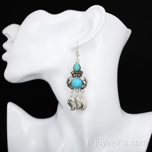 Laisse le gland boucles d’oreilles femme Turquoise bijoux en gros